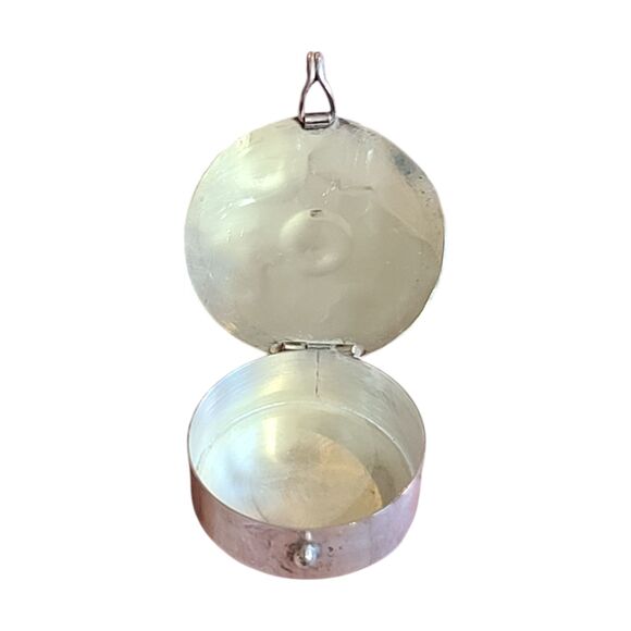 Vintage Alpaca Mexico Mother of Pearl Abalone Shell Stars Pill Container - Picture 10 of 10